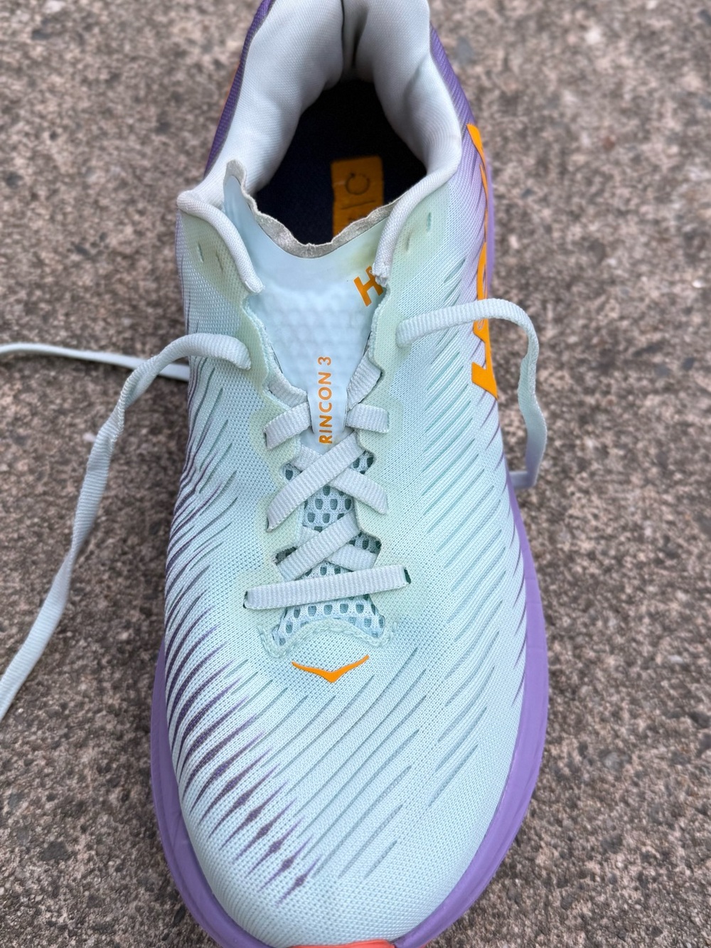 HOKA Rincon 3 Running Shoes Mint Lavender Gold Logo Women’s Size 8B - Picture 7 of 11